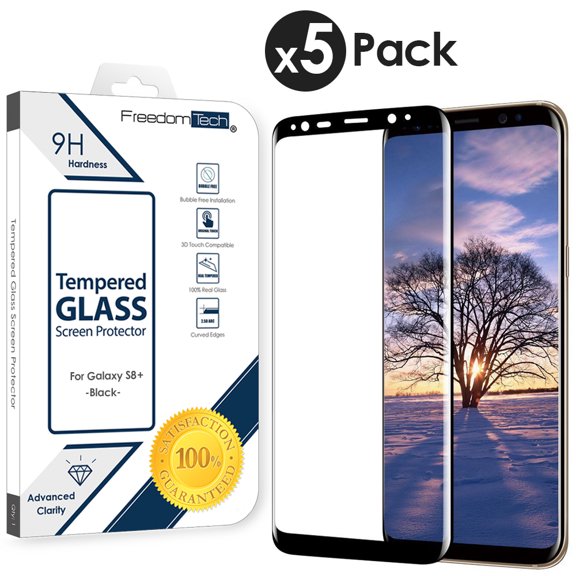 Samsung Galaxy S8  Screen Protector 5-Pack Premium HD Clear Tempered Glass Screen Protector For Samsung Galaxy S8 , Anti-Scratch, Anti-Bubble, Case Friendly 3D Curved Film Compatible with Galaxy S8 