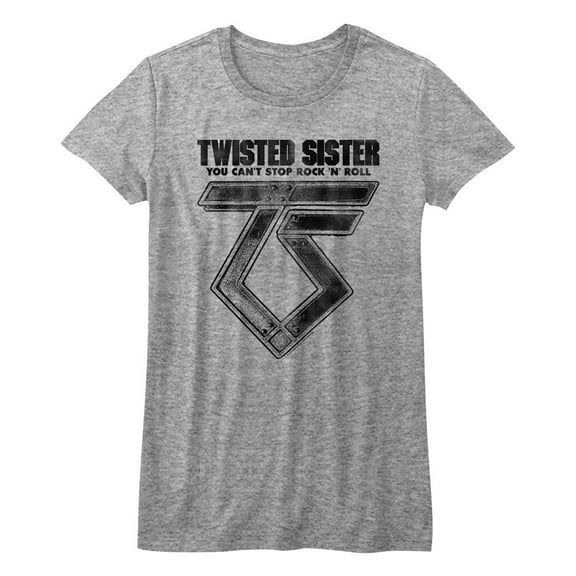 Twisted Sister Can't Stop Rock'N'Roll Gray Heather Junior Women's T-Shirt