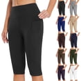 thumbnail image 2 of Yokua Smooth High Waist Yoga Pants Women's Workout Capris Leggings with Pockets, 2 of 19