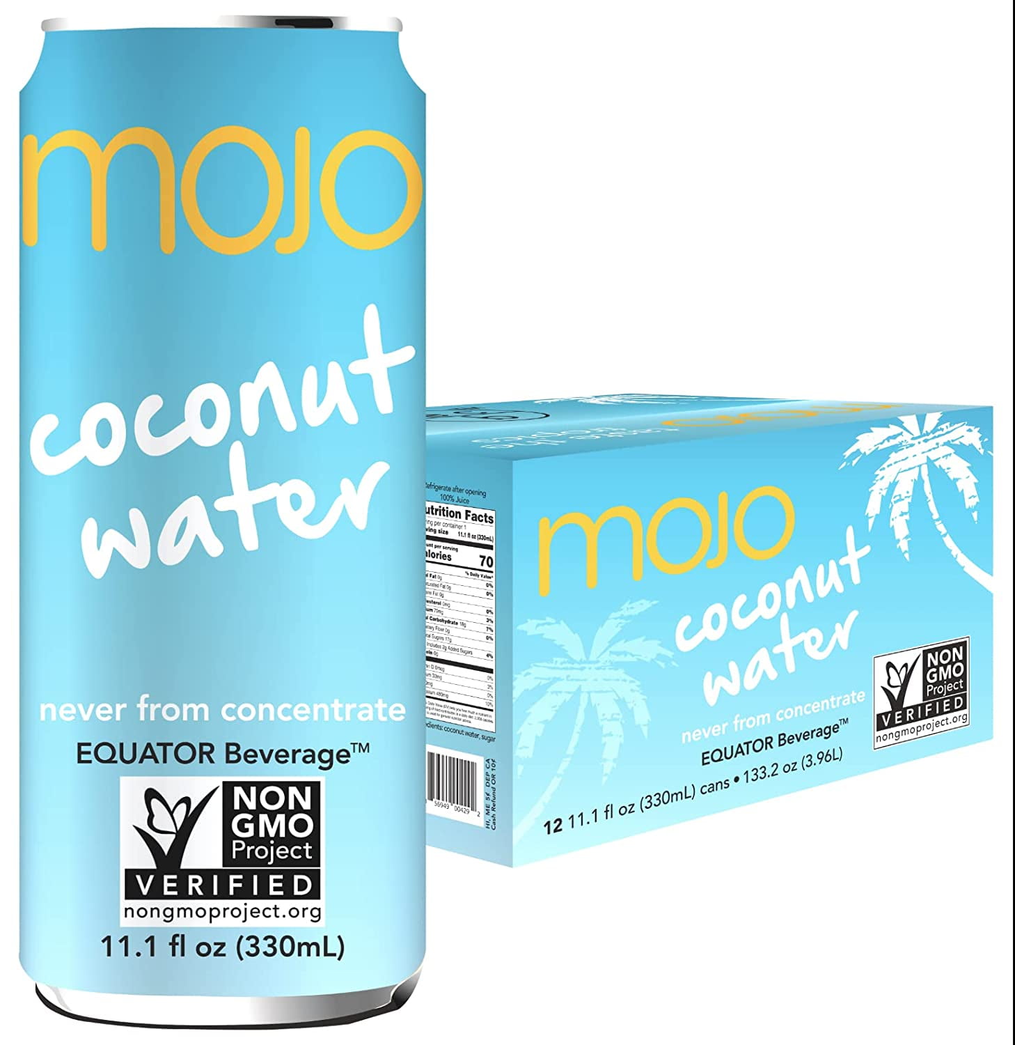 MOJO Coconut Water, 11 Fl Oz (12 Pack)