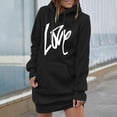 thumbnail image 2 of HNMKIU Women's Loose Hoodies for Women Mid Length Hoodie Dress,Black,L, 2 of 6