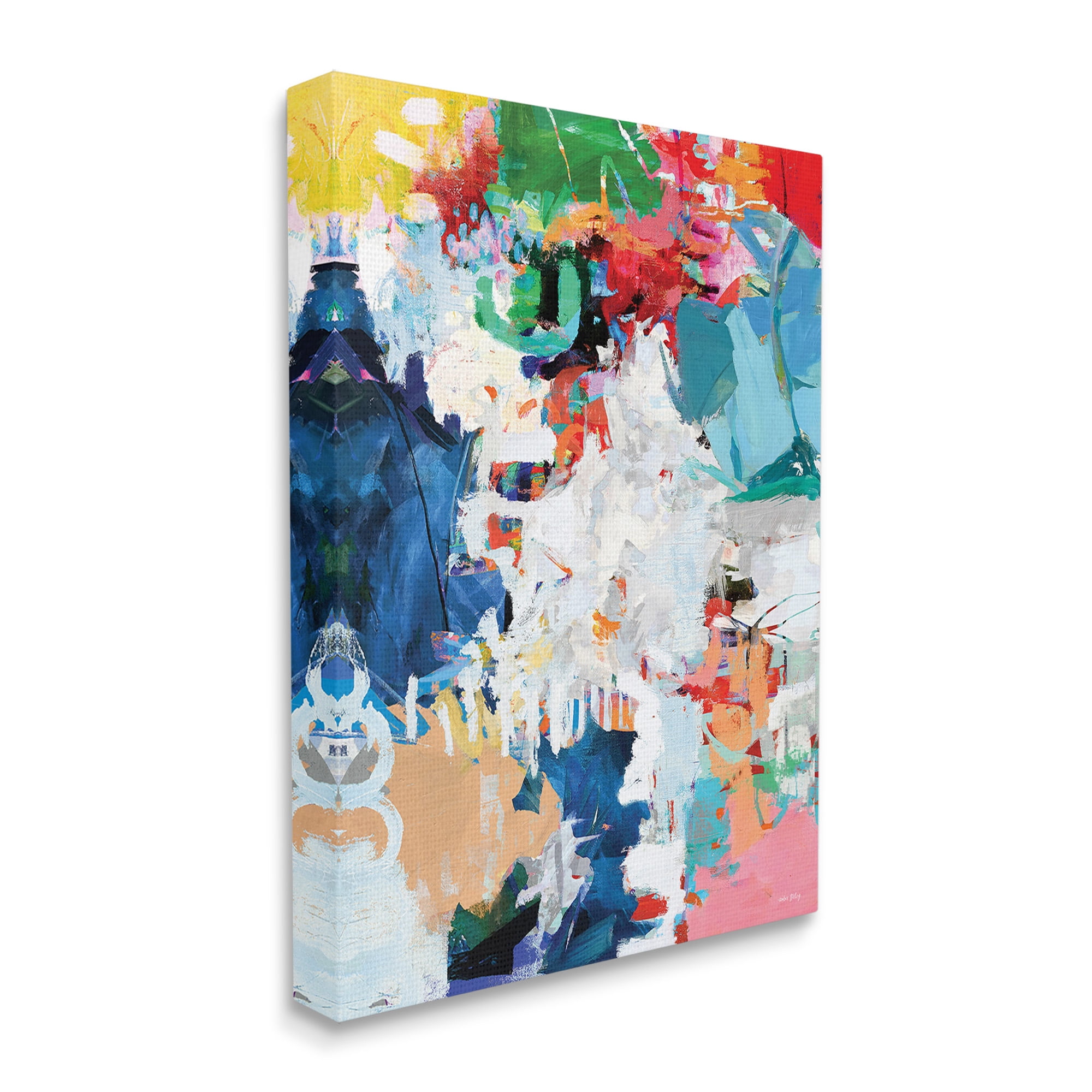 Stupell Industries Varied Expressive Collage Abstract Painting Gallery Wrapped Canvas Art Print Wall Art, 36 x 48