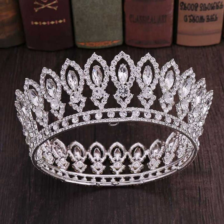 Luxury Baroque Tiara and Crown Crystal Rhinestone Full Circle Queen Bride Hair jewelry Diadem Wedding Bridal Hair Access