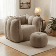 thumbnail image 2 of Homy Casa Lazy Sofa Bean Bag Chair with Ottoman, Chenille Reading & Gaming Chair for Adults, 2 of 7