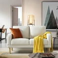 thumbnail image 5 of Husbedom 50" Small Modern Loveseat Sofa, Mid-Century Upholstered Loveseat 2-Seater Button Tufted Sofa with 2 Removable Backs for Small Spaces, Living Room and Bedroom, Beige, 5 of 7