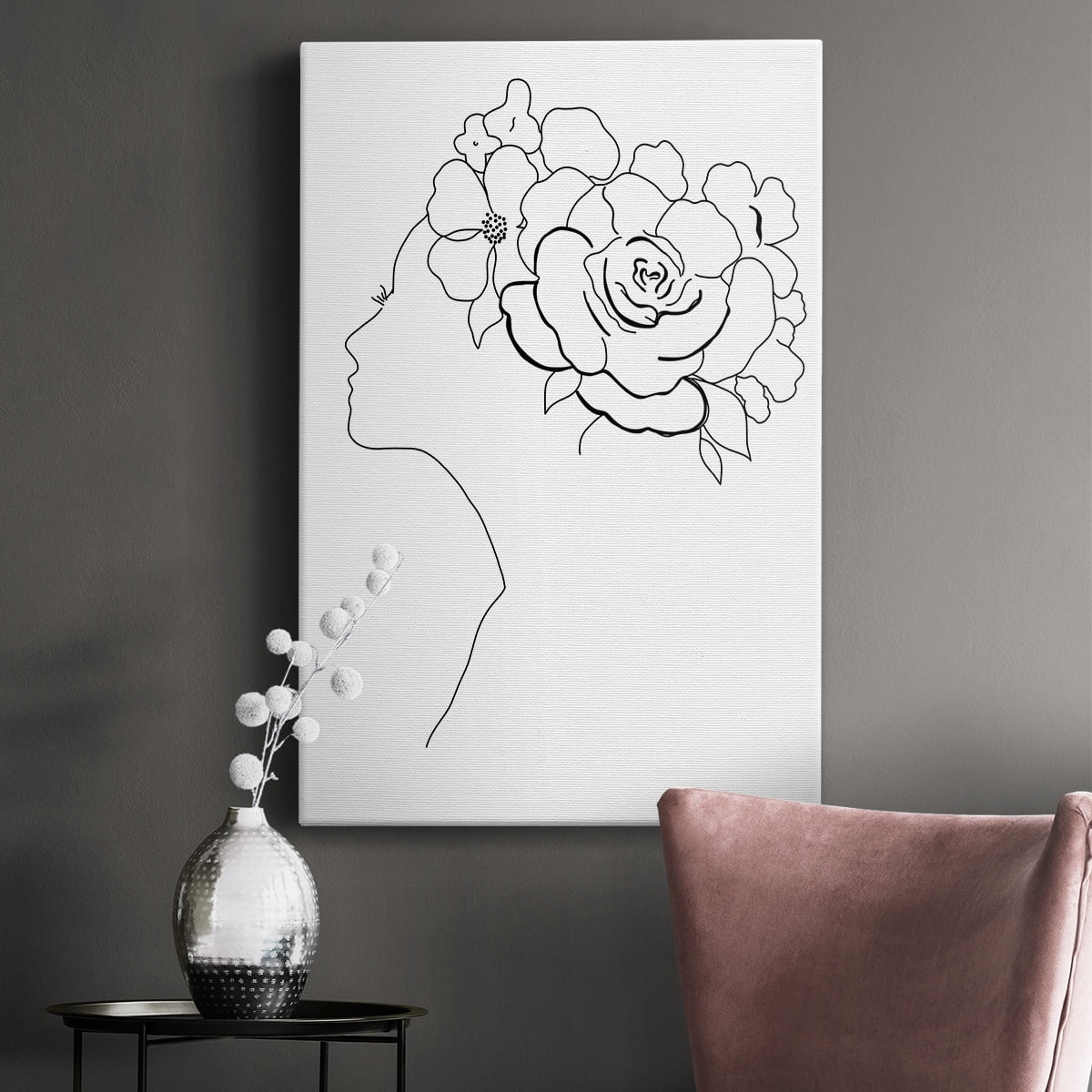 Fashion Floral Sketch II Premium Gallery Wrapped Canvas - Ready to Hang