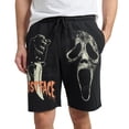 thumbnail image 4 of Ghostface Character With Knife Men's Black Sleep Pajama Shorts -XL, 4 of 7