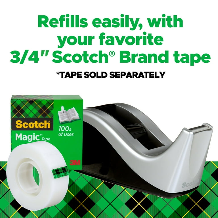 Scotch Desktop Tape Dispenser, Silver and Black photo 7