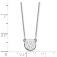 thumbnail image 2 of Sterling Silver Rhodium-Plated Tiny Circle Block Letter W Initial Necklace Made In United States xna722ss/w, 2 of 5