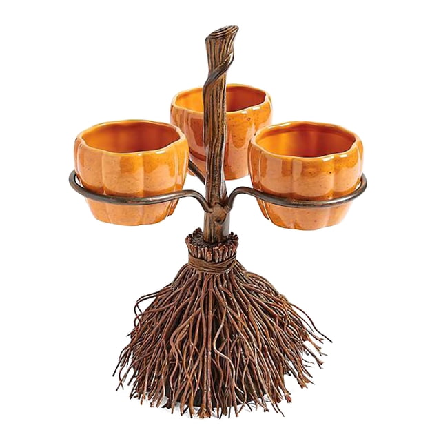 Artículos de decoración Calabaza de Halloween Snack Bowl Stand Bandejas plegables Stand Candy Display Tower Creative Ensaladera Stand Fiesta de Halloween Favor Suministros Eccomum Artículos de d
