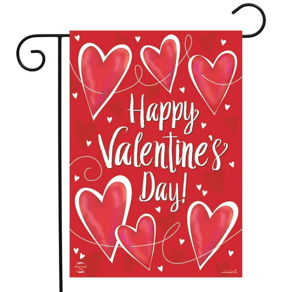 Briarwood Lane String of Hearts Valentine's Day Garden Flag