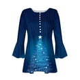 thumbnail image 4 of gakvbuo Christmas Sweater for Women 3/4 Sleeve Pullover Tops Fall Tunic Blouse Hoodless Sweatshirt 1, 4 of 5