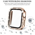 thumbnail image 2 of for Apple Watch Case 42mm Series 3/2/1 with Tempered Glass Screen Protector, Double Bling Case Crystal Diamonds Rhinestone Bumper Overall Hard PC Protective Cover for iWatch 42mm, Rose Gold, 2 of 5