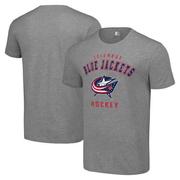 Men's Starter Heather Gray Columbus Blue Jackets Logo T-Shirt