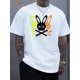 thumbnail image 1 of Men's Casual Crew Neck T-Shirt with Unique Rabbit Skull Design - Soft Polyester, Machine Washable - Perfect for Summer Tee For Adult, Men, Women, Teen, Teenager, Adolescent, Youth, 1 of 4
