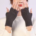 thumbnail image 6 of Fgnfyis Winter Gloves for Women Fingerless Half Finger Winter Stretchy Knit Unisex Warm Outdoor Mittens Arm Sleeves Dark Gray, 6 of 8