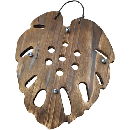 Hanging Planter for Staghorn Fern Mount with Wood Frame for Sphagnum, Leaf Shape