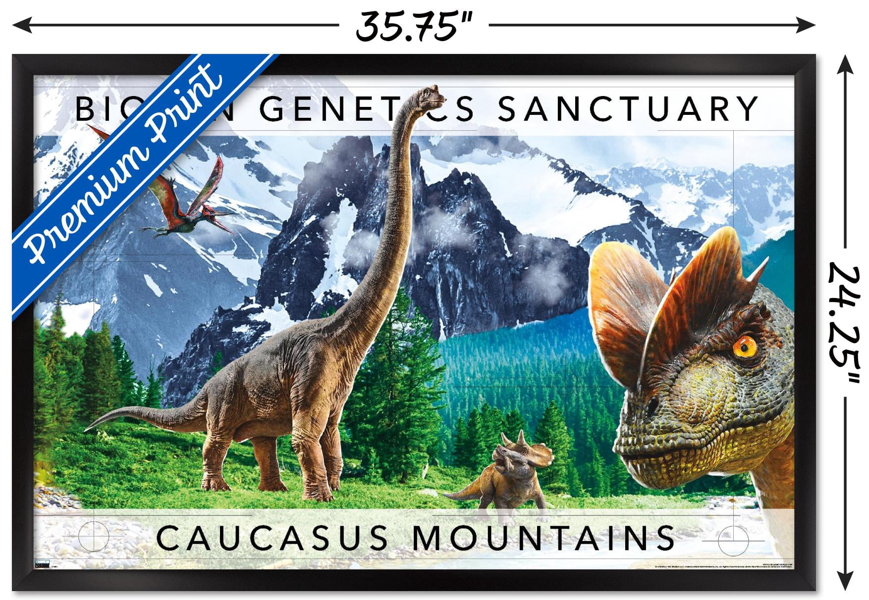 Jurassic World: Dominion - Caucasus Mountains Group Wall Poster, 22.375" x 34" Framed