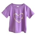thumbnail image 4 of Gubotare Girls Blouses Short Sleeve Girls' Shirt Casual Short Sleeve Fashion T Shirt for Girls Kids' Graphic Tee Youth Top (Purple,Size 7-8 Years), 4 of 5