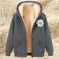 thumbnail image 2 of Women's Plus Size Hooded Coat Winter Warm Lamb Print Cardigan Outerwear Casual Long Jacket, 2 of 2