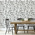 thumbnail image 4 of S4sassy Self Adhesive Wallpaper, Vintage Bird & Blossom Wallpaper, Black Removable DIY Vinyl Wall Covering, Peel and Stick Contact Paper for Entryway accent Wall, Easy Home Decor Solution (25"x240"), 4 of 9
