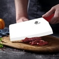 thumbnail image 4 of Akatsuki 7" Large Ceramic Cleaver Knife Kitchen Chef with Blade Cover Soft Handle Rustproof No-stick Meat Vegetable Slicing Fruit Paring Cutter (Red), 4 of 7