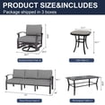 thumbnail image 3 of ALAULM Aluminum Patio Furniture Set 5-Seat Modern Outdoor Conversation Sets w/Swivel Rocking Chairs with Rectangular Coffee Table, Grey, 3 of 9