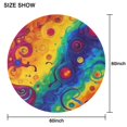 thumbnail image 6 of Colorful Circular Pattern Round Tablecloth 60"x60",Wrinkle Wipeable Table Cloth for Kitchen Dining Room Picnic Patio Party, 6 of 6