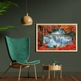 thumbnail image 2 of Waterfall Wall Art with Frame, Waterfalls Like Stairs in Forest Hidden in the Botanic Seasonal Trees, Printed Fabric Poster for Bathroom Living Room, 35" x 23", Orange Red and White, by Ambesonne, 2 of 2