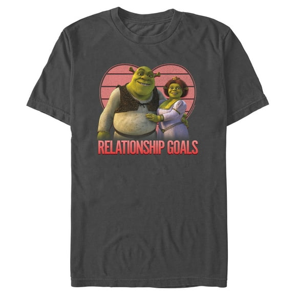 Men's Shrek Relationship Goals Graphic Tee Charcoal Large