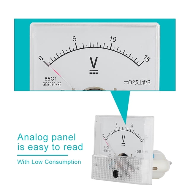 Medidor de Voltaje Medidor de Corriente Plástico Dc 0 30V Dc Analógico 85C1 Voltímetro de Corriente Voltaje 25 Panel de Voltímetro Analógico de Voltaje de Precisión ANGGREK Otros