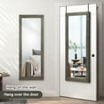 thumbnail image 2 of Over The Door Mirror Full Length, 44"x18" Door Mirror Full Length with Wood Frame, Full Length Mirror Over The Door with 2 Hangers Removeble, Hanging Mirror for Door or Wall Mounted Mirror, 2 of 7
