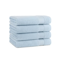 Host & Home Cotton Bath Towels (4 Pack) - 27x54 in., Soft & Absorbent - Misty Blue