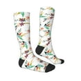 thumbnail image 3 of Fotbe Pretty Floral With Leaves print Women's Men's Novelty Crew Socks Cotton Socks Knee High Socks for Walking,Running,Nurses,Pregnancy, 3 of 9