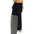 thumbnail image 6 of Dewadbow Women Sweater Long Sleeve Off-shoulder Solid Knit Pullover Tops for Daily Street, 6 of 6