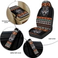 thumbnail image 6 of Xoenoiee Aztec Wolf American Tribal Pattern 5 Pack Car Accessories Set with Car Seat Covers/Seat Belt Pads/Center Console Pad, Universal Fit PU Leather Car Decor Interior Accessories, 6 of 7