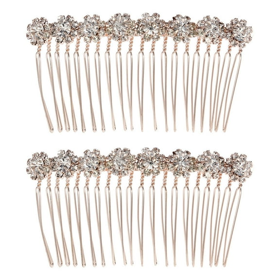 FRCOLOR Frcolor 8 Flower Hairpin Combs Crystal Rhinestone Bridal Hair Clips Women Wedding Headpiece for Bride Bridesmaids