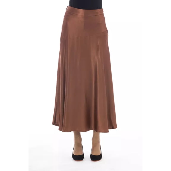 Alpha Studio Brown Viscose Women Skirt