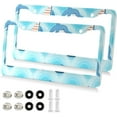 thumbnail image 2 of Coolnut Dolphin License Plate Frames 2 Pack, Waterproof Aluminum Alloy Car Tag Holder 2 Holes License Plate Covers with Screw Caps Auto Accessories, 2 of 7