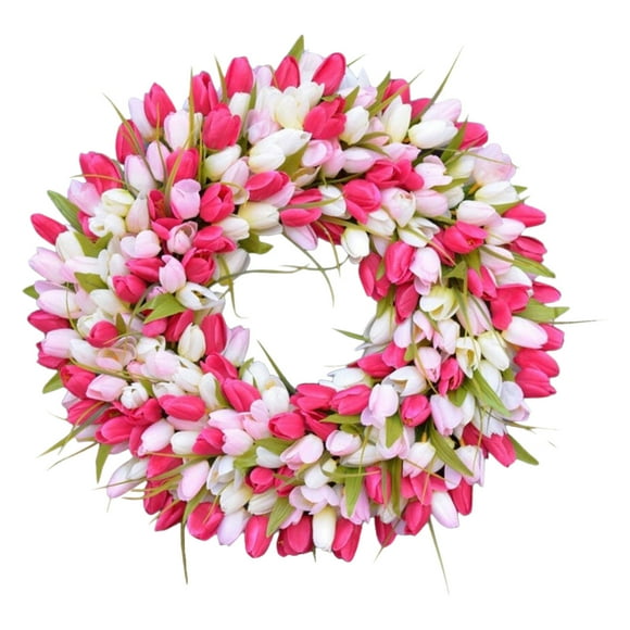 Wzzjkit Door Wreath, Festival Wreath A Variety of Flower Styles Wreath Party Door Decoration Spring and Summer Simulation Wreath Door Decoration, Wreaths for Front Door