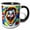 Black/White, variant on 3drose, Laughing Fantasy Clown. Colorful Bubbles in the Air Around Him, 15oz Two-tone Red Mug
