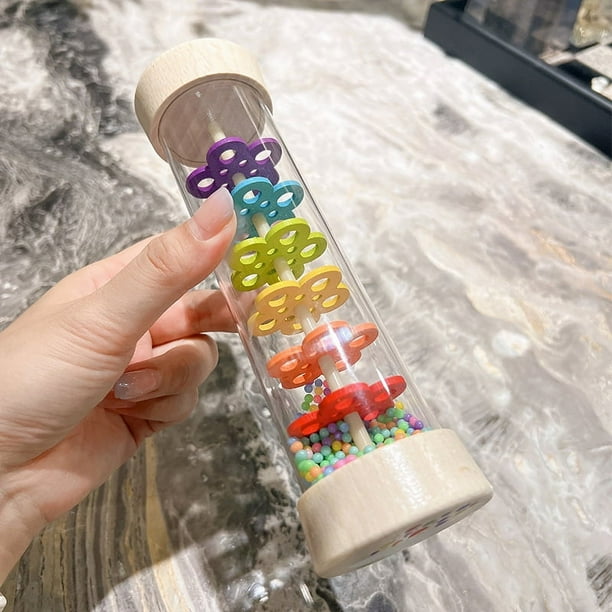 Tubo de sonido, instrumento de percusión Orff, simulador de sonido de lluvia, tubo de sonido, reloj de arena arcoíris, campana de arena, material didáctico para lecciones de música de educación