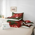 thumbnail image 5 of Manfei Mystic Christmas Tree Bedding Comforter Set 7pcs, Kawaii Santa Claus Snowman King Bedding Sets, Red Green Vintage Plaid Reversible Bed Sheets, Lightweight Room Decor, 5 of 7