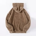 thumbnail image 4 of Women's Furry Sherpa Hooded Sweatshirts Thermal Fleece Hoodie Casual Winter Loungewear Loose Fit Comfy Pullover Tops, 4 of 4