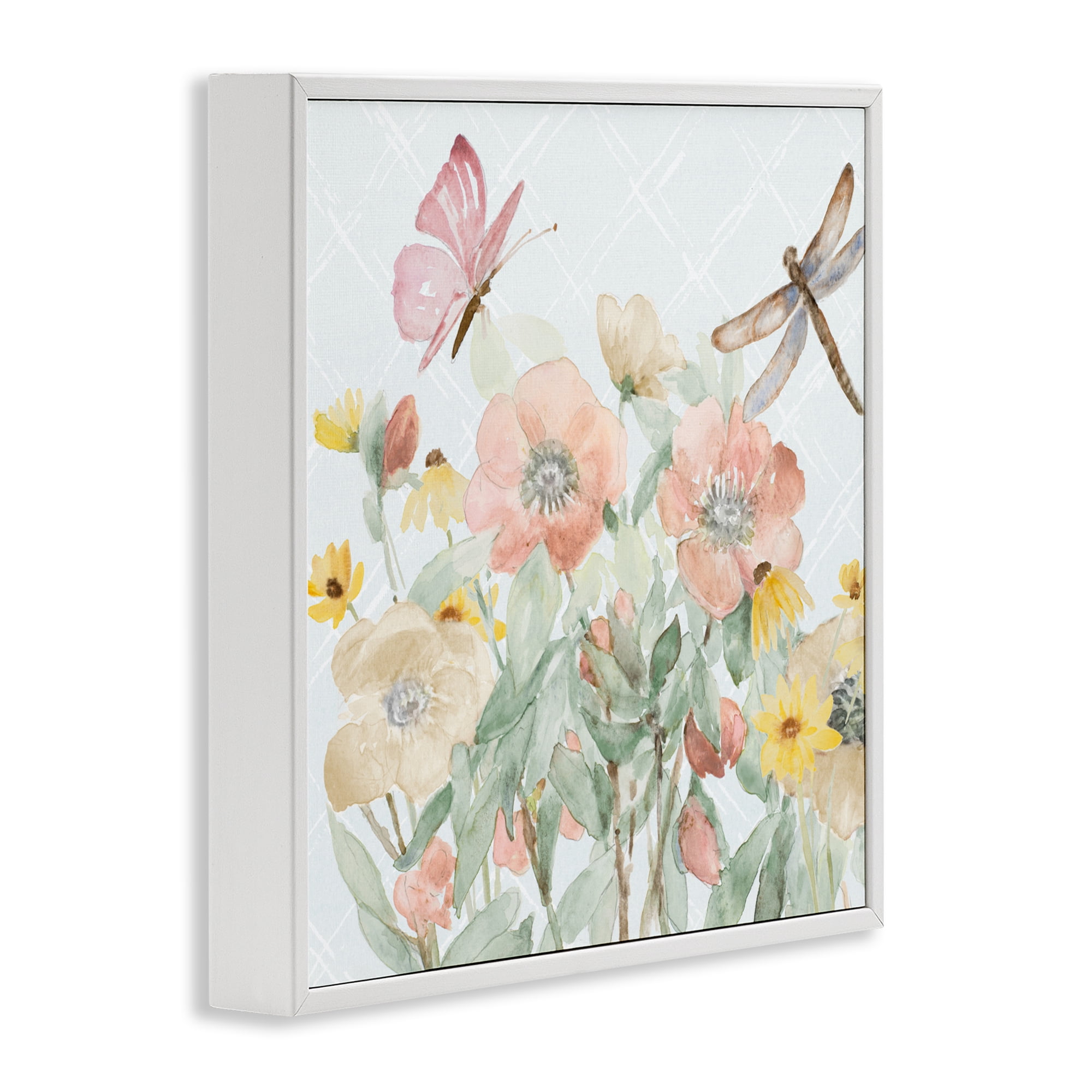 Stupell Industries Garden Joy with Insects White Framed Giclee Art, design by Lanie Loreth