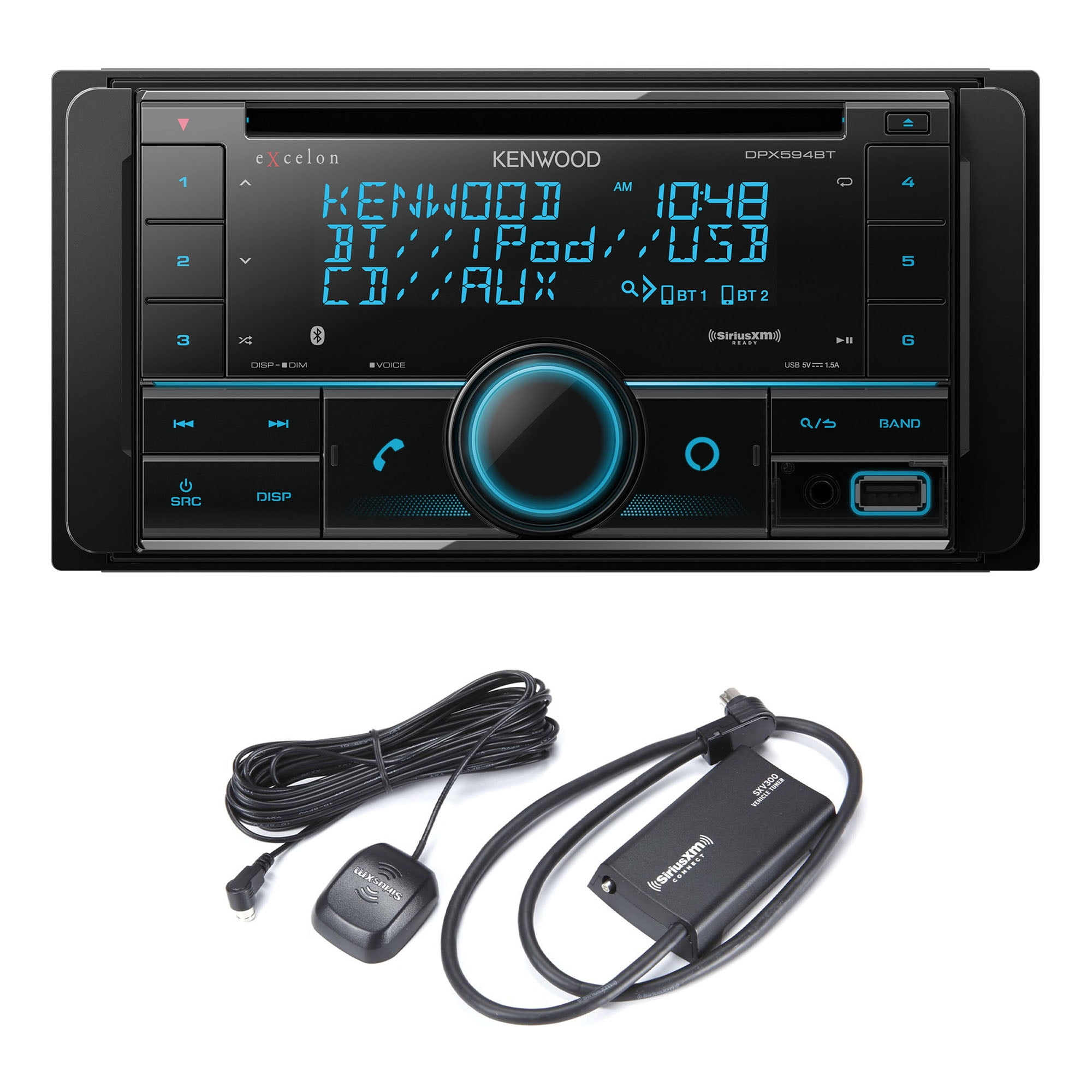 Kenwood eXcelon DPX795BH Bluetooth USB Double DIN CD receiver with a