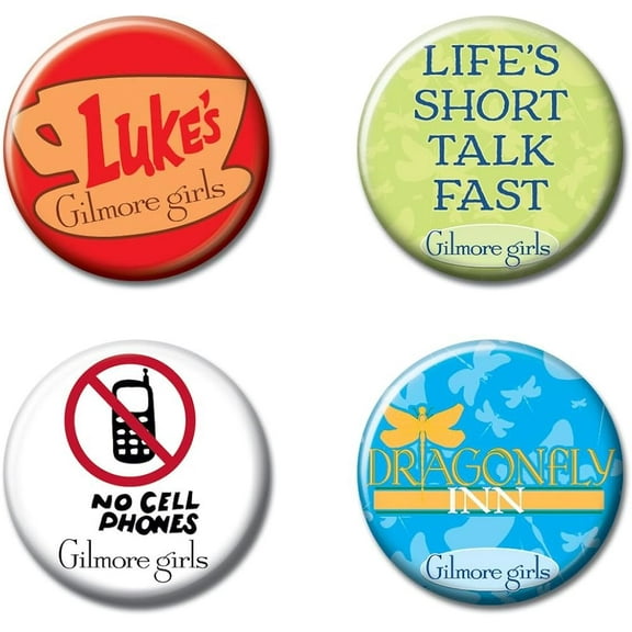 Gilmore Girls Luke's No Cell Phone's Dragonfly Inn 1.25 Inch Button Set 85694BT4