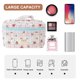 thumbnail image 4 of Bolsa de cosméticos floral para mujer Bolsa de viaje femenina con cierre de cremallera de algodón de gran capacidad, 4 of 6