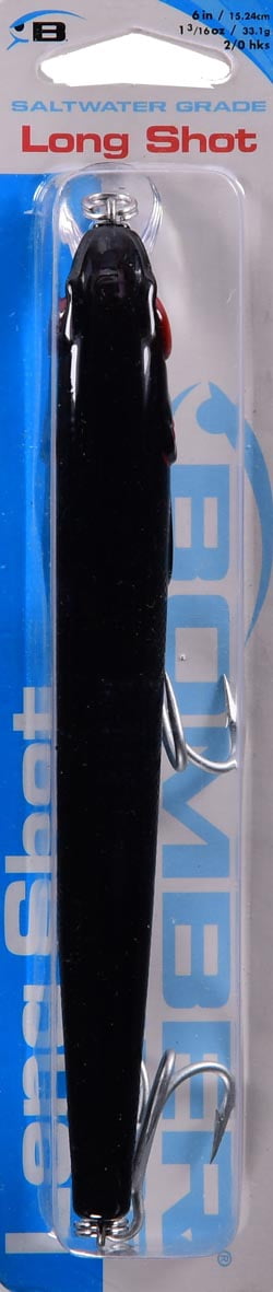 Bomber Long Shot Minnow Crankbait 6" Black 1 3/16 oz.