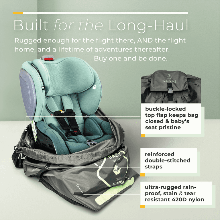Carseat Travel Bag for Airplane, Baby Travel Essential for Airport. Durable  Infant Car Seat Gate Check Backpack with Padded Straps, Stroller Carrier